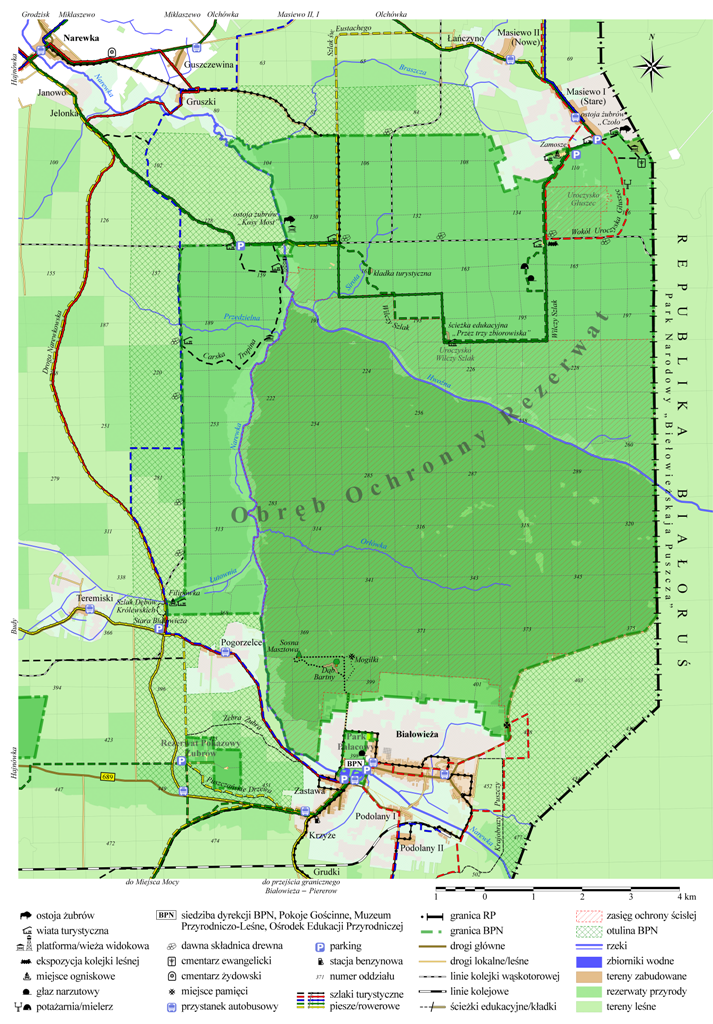 Puszcza Białowieska - mapa lasu